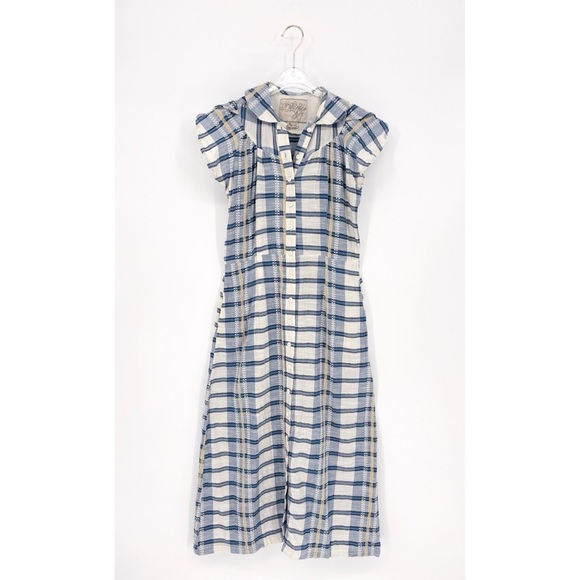 ACE & JIG Ophelia Button-Down Plaid Midi Dress in Honor Blue XS - Picture 2 of 13